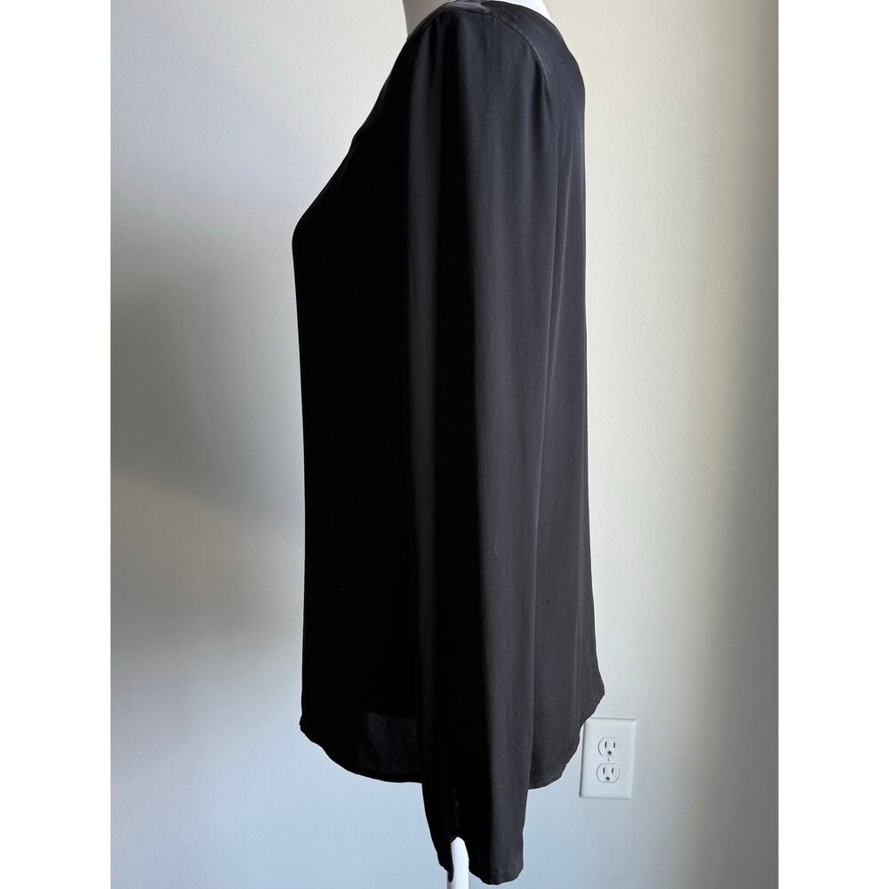 Theory 100% Silk Black Blouse Top Classic Quiet Luxury Workwear Size Small - Picture 2 of 8